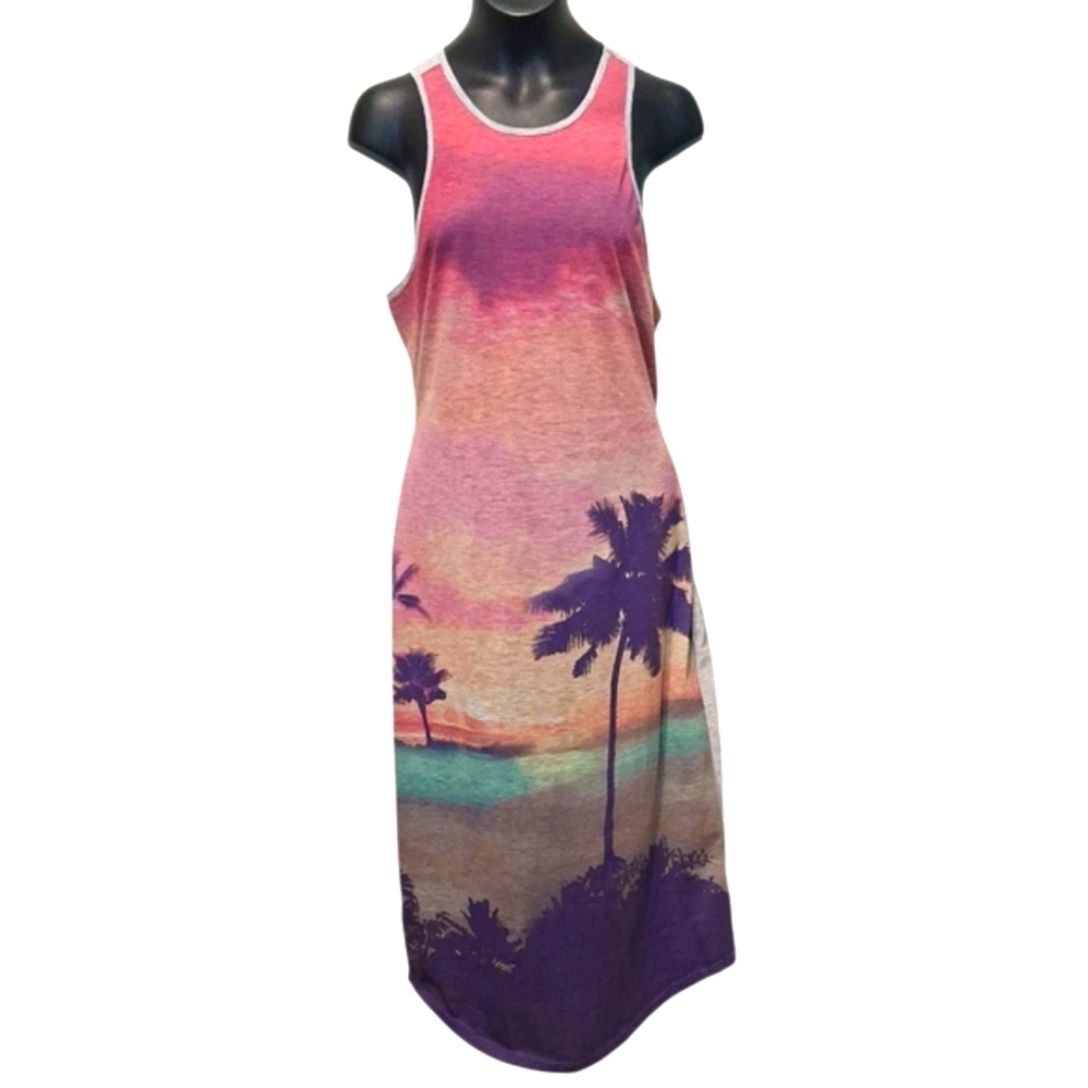 S American Eagle Outfitters Tropical Sunset Dress 3564